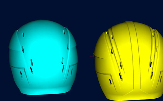 CNC手板厂制作的头盔手板模型设计图